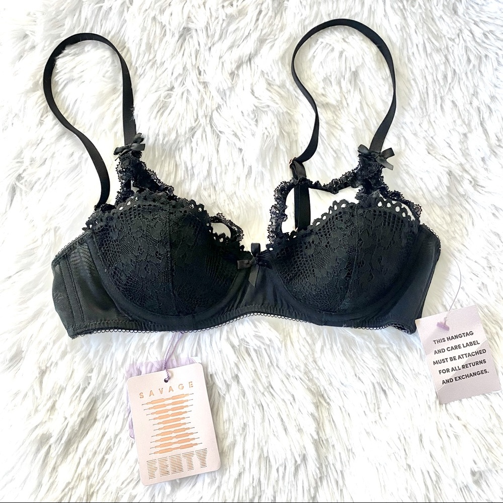 SXF Black Iridescent Lace Caged Bra - Picture 5 of 7